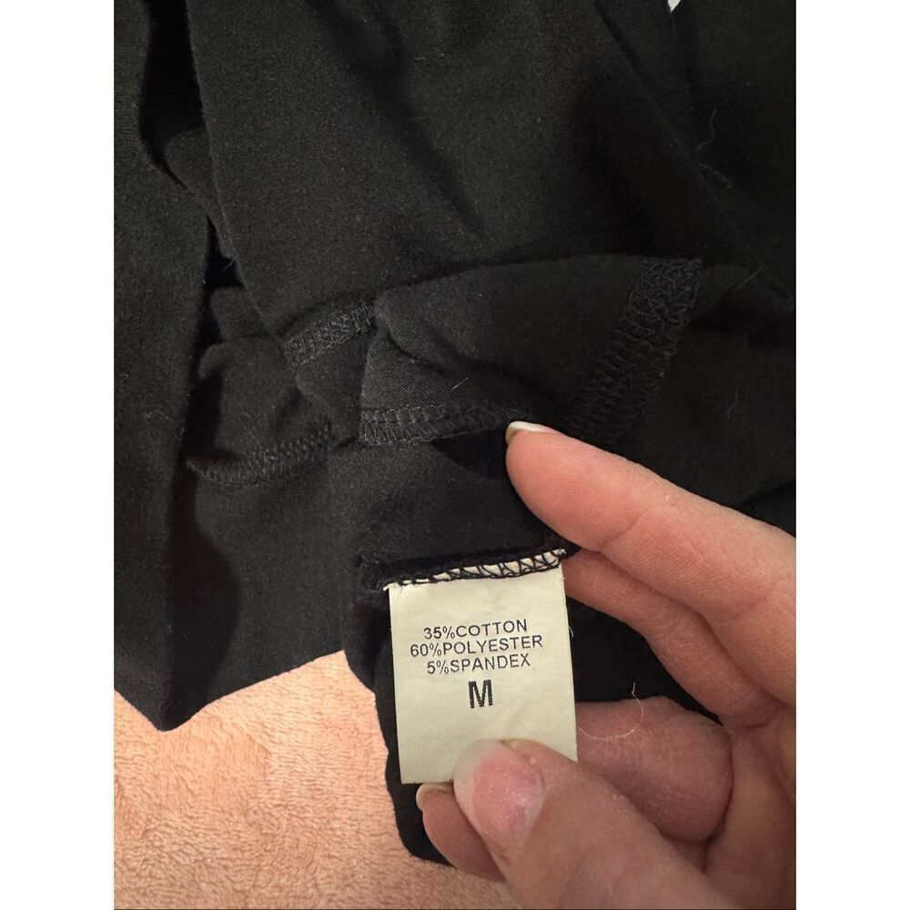 ONLYSHE Womens Crewneck Pullover Pockets Loose Tunic Long Sleeve Black Medium - Picture 3 of 10